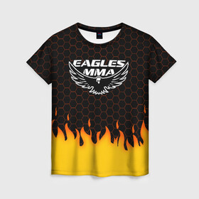 Женская футболка 3D с принтом EAGLES MMA ХАБИБ , 100% полиэфир ( синтетическое хлопкоподобное полотно) | прямой крой, круглый вырез горловины, длина до линии бедер | eagles mma | khabib | khabib nurmagomedov | mma | мма | хабиб | хабиб нурмагомедов