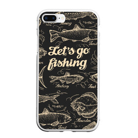 Чехол для iPhone 7Plus/8 Plus матовый с принтом Let`s go fishing , Силикон | Область печати: задняя сторона чехла, без боковых панелей | Тематика изображения на принте: рыба | рыбак | рыбалка | снасти | увлечение | улов | хобби