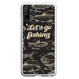Чехол для Honor P30 с принтом Let`s go fishing , Силикон | Область печати: задняя сторона чехла, без боковых панелей | Тематика изображения на принте: рыба | рыбак | рыбалка | снасти | увлечение | улов | хобби