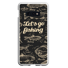 Чехол для Samsung S10E с принтом Let`s go fishing , Силикон | Область печати: задняя сторона чехла, без боковых панелей | Тематика изображения на принте: рыба | рыбак | рыбалка | снасти | увлечение | улов | хобби