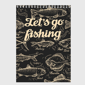 Скетчбук с принтом Let`s go fishing , 100% бумага
 | 48 листов, плотность листов — 100 г/м2, плотность картонной обложки — 250 г/м2. Листы скреплены сверху удобной пружинной спиралью | 