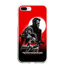 Чехол для iPhone 7Plus/8 Plus матовый с принтом Terminator Dark Fate , Силикон | Область печати: задняя сторона чехла, без боковых панелей | Тематика изображения на принте: dark fate | sarah j. connor | t 800 | terminator | восстание машин | киборг | сара коннор | темные судьбы | терминатор