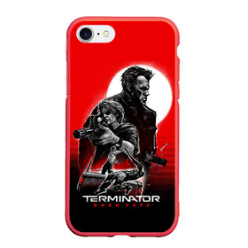 Чехол для iPhone 7/8 матовый с принтом Terminator Dark Fate , Силикон | Область печати: задняя сторона чехла, без боковых панелей | Тематика изображения на принте: dark fate | sarah j. connor | t 800 | terminator | восстание машин | киборг | сара коннор | темные судьбы | терминатор