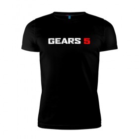 Мужская футболка премиум с принтом GEARS 5 , 92% хлопок, 8% лайкра | приталенный силуэт, круглый вырез ворота, длина до линии бедра, короткий рукав | gears | gears 5 | gears of war | gears of war 5 | шестерёнки