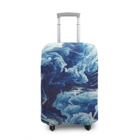Чехол для чемодана 3D с принтом Абстракция Волн , 86% полиэфир, 14% спандекс | двустороннее нанесение принта, прорези для ручек и колес | абстракция | абстракция волн | волны | море