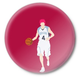 Значок с принтом Seijuurou Akashi ,  металл | круглая форма, металлическая застежка в виде булавки | akashi | basket | basketball | kuroko | kuroko no basket | seijuurou | акаши | баскетбол | куроко | сэйджуро