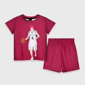 Детский костюм с шортами 3D с принтом Seijuurou Akashi ,  |  | akashi | basket | basketball | kuroko | kuroko no basket | seijuurou | акаши | баскетбол | куроко | сэйджуро