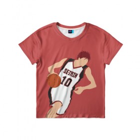 Детская футболка 3D с принтом Taiga Kagami , 100% гипоаллергенный полиэфир | прямой крой, круглый вырез горловины, длина до линии бедер, чуть спущенное плечо, ткань немного тянется | basket | basketball | kagami | kuroko | kuroko no basket | taiga | баскетбол | кагами | куроко | тайга