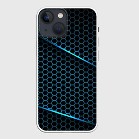 Чехол для iPhone 13 mini с принтом Неоновая броня ,  |  | abstract | black | carbon | cars | diy | fiber | hexagon | hi tech | psybient | psychill | skyrim | to | vinyl | wot | броня | карбон | металл | соты | сталь | форма | шестиугольник