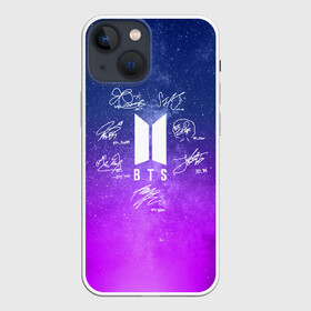 Чехол для iPhone 13 mini с принтом BTS АВТОГРАФЫ ,  |  | bangtan boys | bt21 | bts | бтс