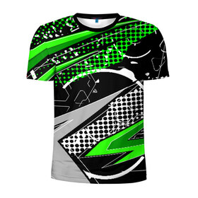 Мужская футболка 3D спортивная с принтом Black and Green , 100% полиэстер с улучшенными характеристиками | приталенный силуэт, круглая горловина, широкие плечи, сужается к линии бедра | texture | абстракция | граффити | краски | линии | текстура | уличный стиль | яркая