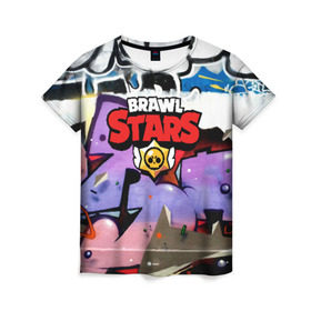 Женская футболка 3D с принтом BRAWL STARS , 100% полиэфир ( синтетическое хлопкоподобное полотно) | прямой крой, круглый вырез горловины, длина до линии бедер | android | brawl stars | games | mobile game | stars | игры | мобильные игры