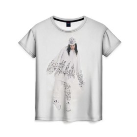 Женская футболка 3D с принтом BILLIE EILISH , 100% полиэфир ( синтетическое хлопкоподобное полотно) | прямой крой, круглый вырез горловины, длина до линии бедер | bilie | billi | billie | eilish | eillish | elish | ellish | айлиш | алиш | били | билли | эйлиш | элиш