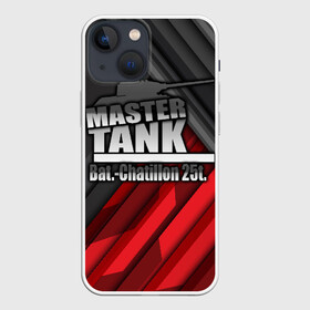 Чехол для iPhone 13 mini с принтом Master TANK Bat. Chatillon 25t ,  |  | Тематика изображения на принте: amx | bat chatillon | blitz | leopard | mmo | t1 | tank | tanks | vod | wg | world | wot | wz | ворлд | гайд | ис 7 | монстры | оф | стальные | т 62 | танк | танки | танкс