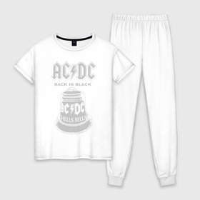 Женская пижама хлопок с принтом AC/DC , 100% хлопок | брюки и футболка прямого кроя, без карманов, на брюках мягкая резинка на поясе и по низу штанин | ac dc | acdc | acdc ас дс | австралийская | ангус янг | асдс | блюз | группа | крис слэйд | метал | молния | музыка | певцы | рок | рок н ролл | стиви янг | хард | хардрок | эксл роуз