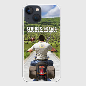 Чехол для iPhone 13 mini с принтом SERIOUS SAM 4: PLANET BADASS ,  |  | Тематика изображения на принте: bomb | croteam | game | games | logo | planet | sam | serious | shooter | symbol | боевик | бомба | бомбочка | игра | игры | крутой | лого | логотип | серьезный | символ | сириус | сэм | шутер