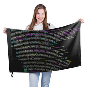 Флаг 3D с принтом PHP CODE , 100% полиэстер | плотность ткани — 95 г/м2, размер — 67 х 109 см. Принт наносится с одной стороны | hugo weaving | pc | the matrix | код | компьютеры | матрица | матрица 4 | программист | программный код | цифры