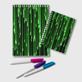 Блокнот с принтом МАТРИЦА , 100% бумага | 48 листов, плотность листов — 60 г/м2, плотность картонной обложки — 250 г/м2. Листы скреплены удобной пружинной спиралью. Цвет линий — светло-серый
 | Тематика изображения на принте: hugo weaving | pc | the matrix | код | компьютеры | матрица | матрица 4 | программист | программный код | цифры