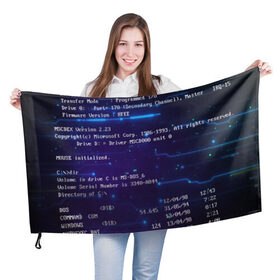 Флаг 3D с принтом BIOS CODE , 100% полиэстер | плотность ткани — 95 г/м2, размер — 67 х 109 см. Принт наносится с одной стороны | hugo weaving | pc | the matrix | код | компьютеры | матрица | матрица 4 | программист | программный код | цифры