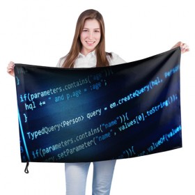 Флаг 3D с принтом CODE STYLE , 100% полиэстер | плотность ткани — 95 г/м2, размер — 67 х 109 см. Принт наносится с одной стороны | hugo weaving | pc | the matrix | код | компьютеры | матрица | матрица 4 | программист | программный код | цифры