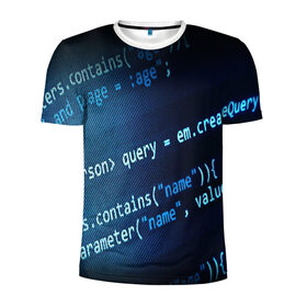 Мужская футболка 3D спортивная с принтом CODE STYLE , 100% полиэстер с улучшенными характеристиками | приталенный силуэт, круглая горловина, широкие плечи, сужается к линии бедра | hugo weaving | pc | the matrix | код | компьютеры | матрица | матрица 4 | программист | программный код | цифры