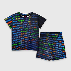 Детский костюм с шортами 3D с принтом ПРОГРАММИРОВАНИЕ ,  |  | hugo weaving | pc | the matrix | код | компьютеры | матрица | матрица 4 | программист | программный код | цифры