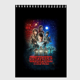 Скетчбук с принтом Stranger Things , 100% бумага
 | 48 листов, плотность листов — 100 г/м2, плотность картонной обложки — 250 г/м2. Листы скреплены сверху удобной пружинной спиралью | beyond | eleven | hopper | jane | mike | stranger | things | wheeler | дастин | дела | джейн | загадочные | майк | одиннадцать | очень | события | странные | уилер | хендерсон | хоппер