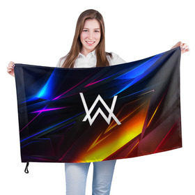 Флаг 3D с принтом ALAN WALKER STRIPES , 100% полиэстер | плотность ткани — 95 г/м2, размер — 67 х 109 см. Принт наносится с одной стороны | alan walker | aw | electro | electro music | music | алан уокер | музыка | музыкант | электро | электронная музыка
