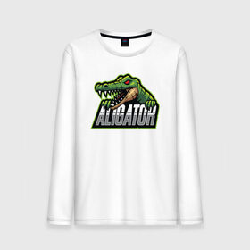 Мужской лонгслив хлопок с принтом Alligator / Аллигатор , 100% хлопок |  | design | logo | mascot | герои | дикий | звери | киберспорт | крокодил | спортивная | стиль | талисман | фитнес | форма | футбол | яркие
