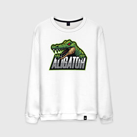 Мужской свитшот хлопок с принтом Alligator / Аллигатор , 100% хлопок |  | design | logo | mascot | герои | дикий | звери | киберспорт | крокодил | спортивная | стиль | талисман | фитнес | форма | футбол | яркие