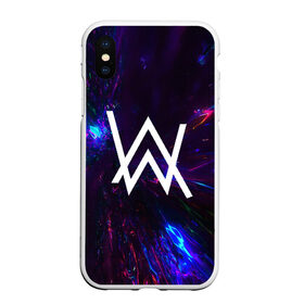 Чехол для iPhone XS Max матовый с принтом ALAN WALKER NEON , Силикон | Область печати: задняя сторона чехла, без боковых панелей | alan walker | aw | electro | electro music | music | алан уокер | музыка | музыкант | электро | электронная музыка