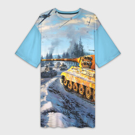 Платье-футболка 3D с принтом СОВЕТСКИЙ ТАНК ,  |  | game | tank | war | боевой танк | война | выстрел | дым | игра | искры | огонь | пламя | танк | танкист | техника