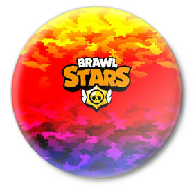 Значок с принтом BRAWL STARS ,  металл | круглая форма, металлическая застежка в виде булавки | android | brawl stars | games | mobile game | stars | игры | мобильные игры
