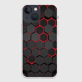 Чехол для iPhone 13 mini с принтом СТАЛЬНАЯ БРОНЯ ,  |  | abstraction | geometry | hexagon | neon | paints | stripes | texture | triangle | абстракция | брызги | брызги красок | геометрия | краски | неон | неоновый | соты | текстура