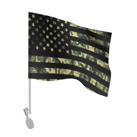 Флаг для автомобиля с принтом American Flag Camo , 100% полиэстер | Размер: 30*21 см | Тематика изображения на принте: eagle | states | united | usa | армейские | армия | камуфляж | орел | служба | снайпер | соединенных | солдат | сша | форма | штатов