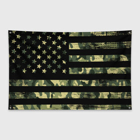 Флаг-баннер с принтом American Flag Camo , 100% полиэстер | размер 67 х 109 см, плотность ткани — 95 г/м2; по краям флага есть четыре люверса для крепления | eagle | states | united | usa | армейские | армия | камуфляж | орел | служба | снайпер | соединенных | солдат | сша | форма | штатов