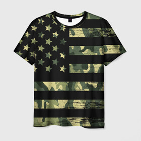 Мужская футболка 3D с принтом American Flag Camo , 100% полиэфир | прямой крой, круглый вырез горловины, длина до линии бедер | Тематика изображения на принте: eagle | states | united | usa | армейские | армия | камуфляж | орел | служба | снайпер | соединенных | солдат | сша | форма | штатов