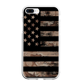 Чехол для iPhone 7Plus/8 Plus матовый с принтом American Flag Camo , Силикон | Область печати: задняя сторона чехла, без боковых панелей | Тематика изображения на принте: eagle | states | united | usa | армейские | армия | камуфляж | орел | служба | снайпер | соединенных | солдат | сша | форма | штатов