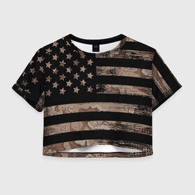 Женская футболка Cropp-top с принтом American Flag Camo , 100% полиэстер | круглая горловина, длина футболки до линии талии, рукава с отворотами | eagle | states | united | usa | армейские | армия | камуфляж | орел | служба | снайпер | соединенных | солдат | сша | форма | штатов