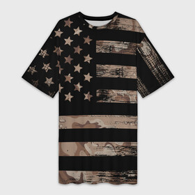 Платье-футболка 3D с принтом American Flag Camo ,  |  | Тематика изображения на принте: eagle | states | united | usa | армейские | армия | камуфляж | орел | служба | снайпер | соединенных | солдат | сша | форма | штатов