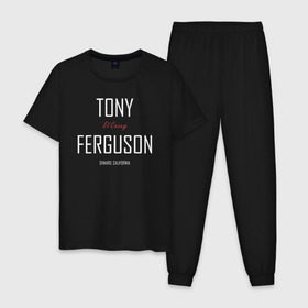 Мужская пижама хлопок с принтом Tony Ferguson , 100% хлопок | брюки и футболка прямого кроя, без карманов, на брюках мягкая резинка на поясе и по низу штанин
 | cucuy | el cucuy | mma | tony ferguson | ufc | бабайка | бугимен | конор | мма | орел | тони | тони фергюсон | хабиб | эль кукуй | юфс