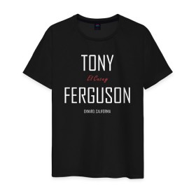 Мужская футболка хлопок с принтом Tony Ferguson , 100% хлопок | прямой крой, круглый вырез горловины, длина до линии бедер, слегка спущенное плечо. | Тематика изображения на принте: cucuy | el cucuy | mma | tony ferguson | ufc | бабайка | бугимен | конор | мма | орел | тони | тони фергюсон | хабиб | эль кукуй | юфс