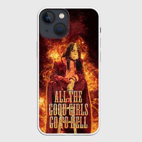 Чехол для iPhone 13 mini с принтом All The Good Girls Go To Hell ,  |  | Тематика изображения на принте: billie | billie eilish | eilish | girls | good | hell | айлиш | билли | билли айлиш | надписи | надпись