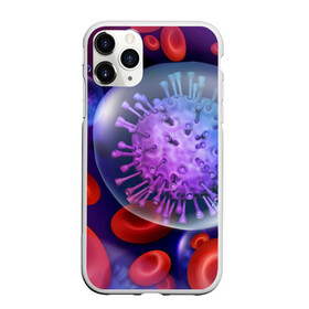 Чехол для iPhone 11 Pro Max матовый с принтом Лейкоциты и клетка , Силикон |  | вены | внутренности | кровь | лейкоциты | медицина | операция | разрез | сердце | строение человека | ужас | ужасы | частицы
