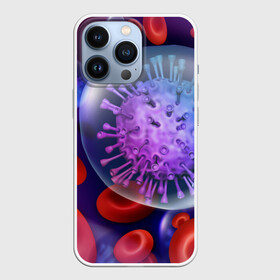 Чехол для iPhone 13 Pro с принтом Лейкоциты и клетка ,  |  | вены | внутренности | кровь | лейкоциты | медицина | операция | разрез | сердце | строение человека | ужас | ужасы | частицы
