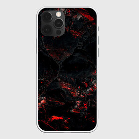 Чехол для iPhone 12 Pro Max с принтом Red and Black , Силикон |  | Тематика изображения на принте: black | blood | metal | red | texture | абстракция | камень | краски | красная | красно черное | кровь | лава | метал | текстура | черная