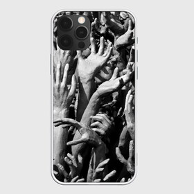 Чехол для iPhone 12 Pro Max с принтом Руки , Силикон |  | Тематика изображения на принте: куча рук | пластилин | руки | черно белое