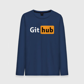 Мужской лонгслив хлопок с принтом Git Hub , 100% хлопок |  | git hub | github | it | кодинг