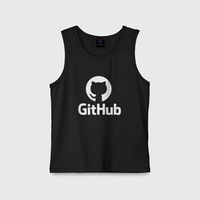 Детская майка хлопок с принтом GitHub ,  |  | git hub | github | it | кодинг | программист