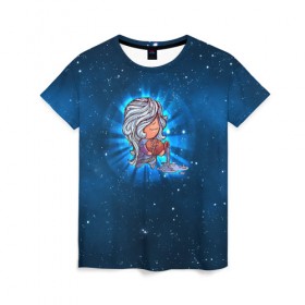 Женская футболка 3D с принтом Водолей , 100% полиэфир ( синтетическое хлопкоподобное полотно) | прямой крой, круглый вырез горловины, длина до линии бедер | вселенная | гороскоп | знаки зодиака | зодиак | космос | медитация | планеты
